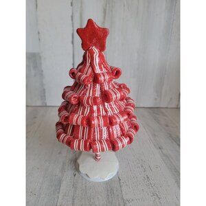 Holiday peppermint candy tree red star resin home decor Xmas